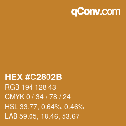 Farbcode: HEX #C2802B | qconv.com