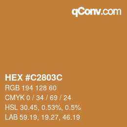 Color code: HEX #C2803C | qconv.com