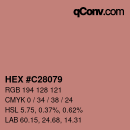 カラーコード: HEX #C28079 | qconv.com
