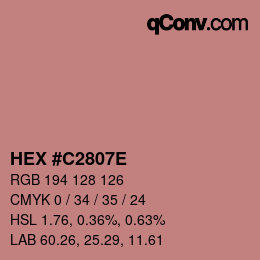 Color code: HEX #C2807E | qconv.com