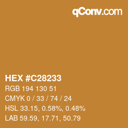 Color code: HEX #C28233 | qconv.com