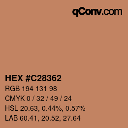 Código de color: HEX #C28362 | qconv.com