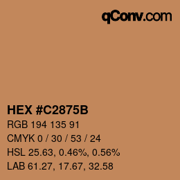 Farbcode: HEX #C2875B | qconv.com