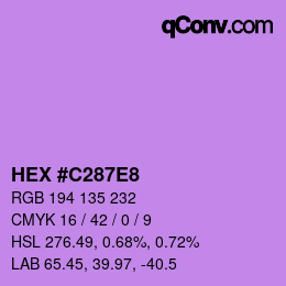 颜色代码: HEX #C287E8 | qconv.com