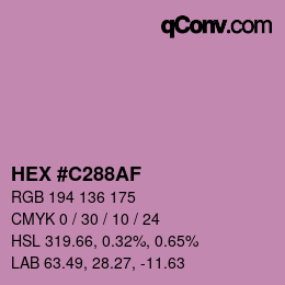カラーコード: HEX #C288AF | qconv.com