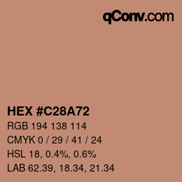 Color code: HEX #C28A72 | qconv.com