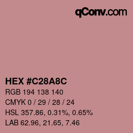 Color code: HEX #C28A8C | qconv.com