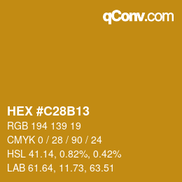 Color code: HEX #C28B13 | qconv.com