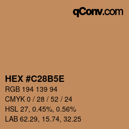 Code couleur: HEX #C28B5E | qconv.com