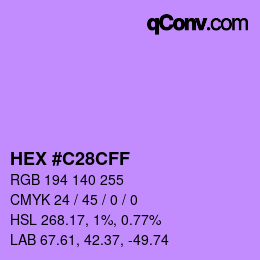Color code: HEX #C28CFF | qconv.com