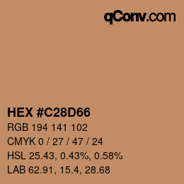 Código de color: HEX #C28D66 | qconv.com