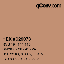 Farbcode: HEX #C29073 | qconv.com