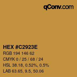 Color code: HEX #C2923E | qconv.com