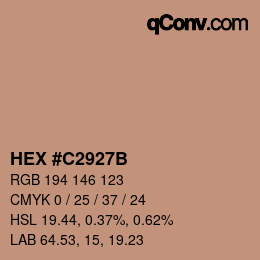 Color code: HEX #C2927B | qconv.com