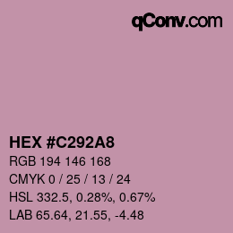 カラーコード: HEX #C292A8 | qconv.com