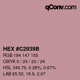 Color code: HEX #C2939B | qconv.com