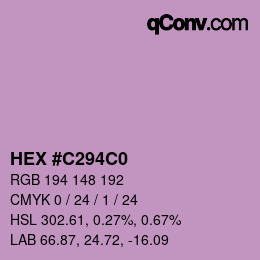 Color code: HEX #C294C0 | qconv.com