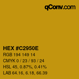 カラーコード: HEX #C2950E | qconv.com