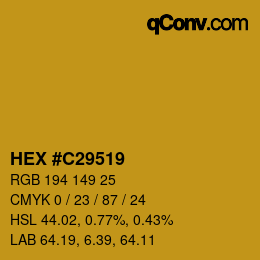カラーコード: HEX #C29519 | qconv.com