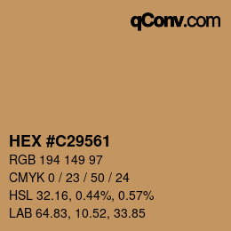 Color code: HEX #C29561 | qconv.com