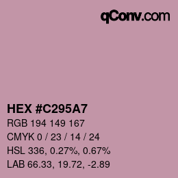 カラーコード: HEX #C295A7 | qconv.com