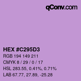 Código de color: HEX #C295D3 | qconv.com
