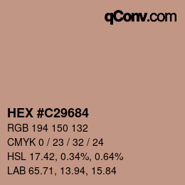 カラーコード: HEX #C29684 | qconv.com
