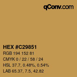 Color code: HEX #C29851 | qconv.com