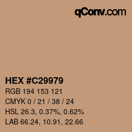 Color code: HEX #C29979 | qconv.com