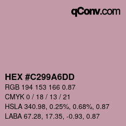 Código de color: HEX #C299A6DD | qconv.com