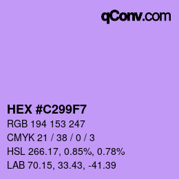カラーコード: HEX #C299F7 | qconv.com