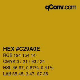 Color code: HEX #C29A0E | qconv.com