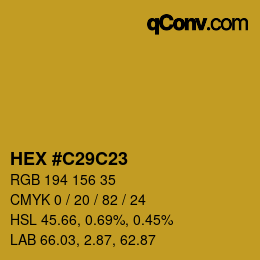 カラーコード: HEX #C29C23 | qconv.com