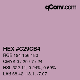 Farbcode: HEX #C29CB4 | qconv.com