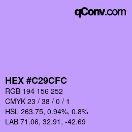 Farbcode: HEX #C29CFC | qconv.com
