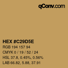 Color code: HEX #C29D5E | qconv.com