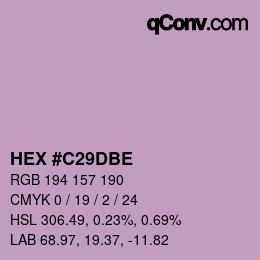 Color code: HEX #C29DBE | qconv.com
