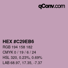 カラーコード: HEX #C29EB6 | qconv.com