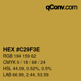 Color code: HEX #C29F3E | qconv.com