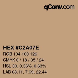 Color code: HEX #C2A07E | qconv.com