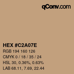 Color code: HEX #C2A07E | qconv.com