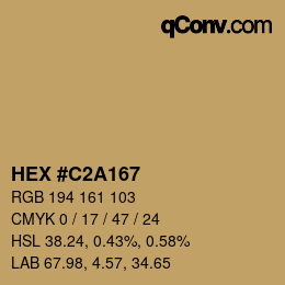 カラーコード: HEX #C2A167 | qconv.com