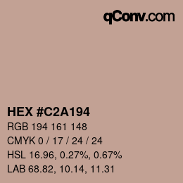 Color code: HEX #C2A194 | qconv.com