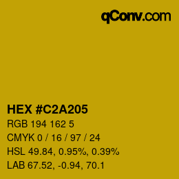 Color code: HEX #C2A205 | qconv.com