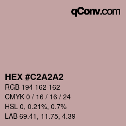 Color code: HEX #C2A2A2 | qconv.com