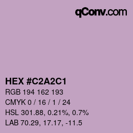 Código de color: HEX #C2A2C1 | qconv.com