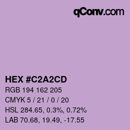 カラーコード: HEX #C2A2CD | qconv.com