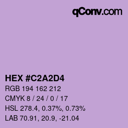 カラーコード: HEX #C2A2D4 | qconv.com