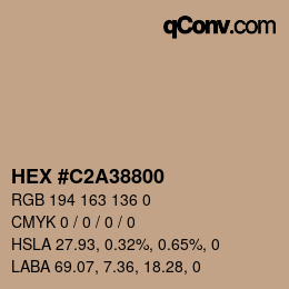 Color code: HEX #C2A38800 | qconv.com