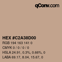 Color code: HEX #C2A38D00 | qconv.com